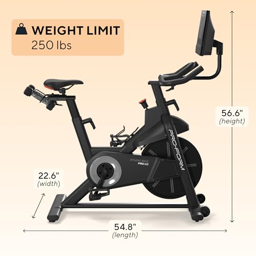 Image of ProForm Carbon Pro10 Studio Bike | Studio Cycling Bike with Integrated HD Touchscreen for Interactive Streaming Classes and Professional Trainer Coaching