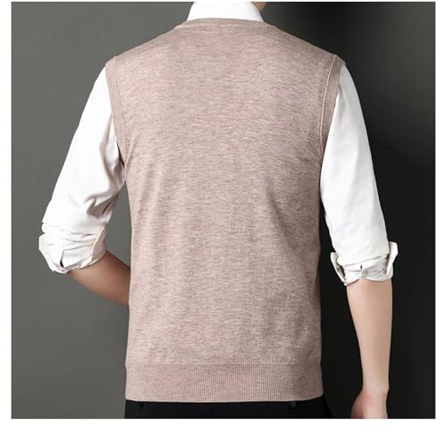 Mnjyihy Men Casual V-Neck Sleeveless Sweater Vest Spring Fall Solid Wool Knit Pullover Vest2