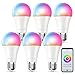 Produktbild MMcRRx Smart Lampe Alexa E27, RGB Alexa glühbirnen dimmbar Compatible with Alexa Google Home Echo 800LM 3000-6000k,Smart home lampe with App Control, Dimmable,No Hub Required Smart Light Bulb, 6 Pack