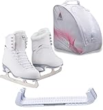 Jackson Ultima Finesse JS180 Figure Ice Skates for Women Bundle with Guardog Skate Guards, Jackson Skate Bag JL350 / Skates Color: Fleece/Width: Medium/Size: Adult 8