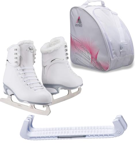 Jackson Ultima Finesse JS180 Figure Ice Skates for Women Bundle with Guardog Skate Guards, Jackson Skate Bag JL350 / Skates Color: Fleece/Width: Medium/Size: Adult 8