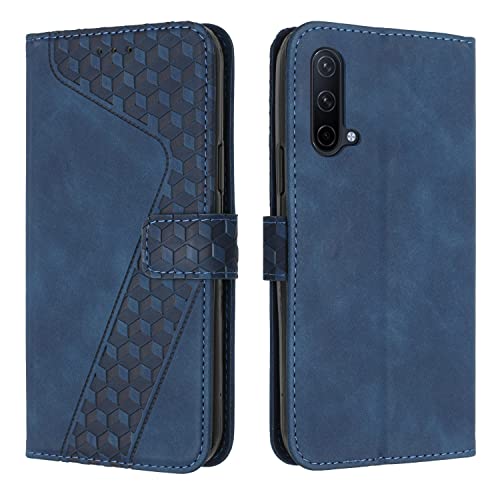 OKZone Funda para OnePlus Nord CE 5G, PU Cuero Flip Carcasa Fundas Móvil de Tapa Libro Caso Piel PU para OnePlus Nord CE 5G, Billetera Case Telefono Cubrir Móvil Phone Cover con Cáscara de TPU (Azul)