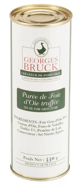 GEORGES BRUCK - FOIE GRAS de STRASBOURG, ALSACE - Mousse de hígado de oca trufada 3% - Lata de 330gr