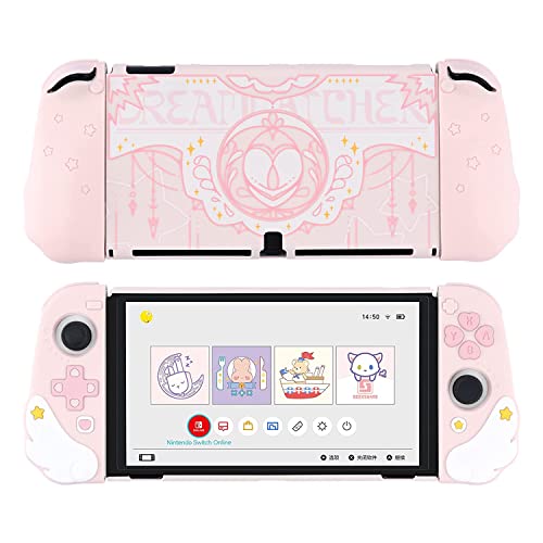 GeekShare Adorable coque compatible avec console Nintendo Switch OLED et Joy Con - Absorption des chocs et anti-rayures - Design ergonomique pour modèle Switch OLED - Star Wings Cover