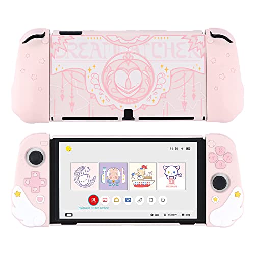 GeekShare Cute Case Kompatibel mit Nintendo Switch OLED-Konsole und Joy Con – Shock-Absorption und Anti-Scratch Slim Cover Case mit ergonomischem Design für Switch OLED-Modell – Star Wings