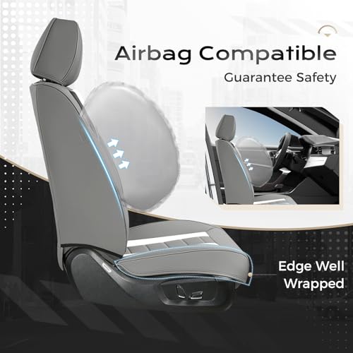 Image of Coverado Car Seat Covers, Front Covers for Cars, Car Seat Cover Front Seats, Automotive Seat Cover, Waterproof, Leather Car Seat Cushion, Universal Interior Covers Seat Protectors for Most Cars