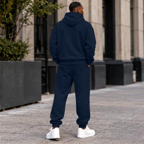 Elneeya Mens Sweatsuit Oversized Jogger Sets Fall Gym 2 Piece Sets - image 6