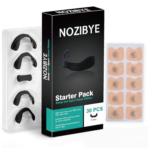 Nozibye Magnetic Nose Strip Starter Pack (15 Pairs Black) for 15 days - Anti Snoring Magnetic Nasal Strips Boost Oxygen & Improve Sleep