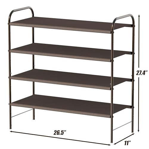 Image of Simple Houseware 4-Tier Shoe Rack Storage Organizer, Bronze