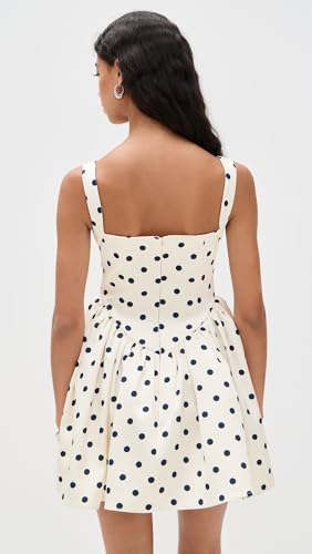Women's Cream Polka Dot Satin Mini Dress3