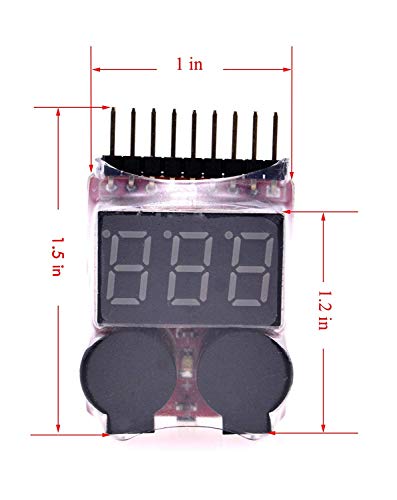 ARCELI RC 1-8s Lipo batterijtester monitor laagspanning alarmtoon spanningsmeter met LED-indicator voor Lipo Life LiMn… - Image 7