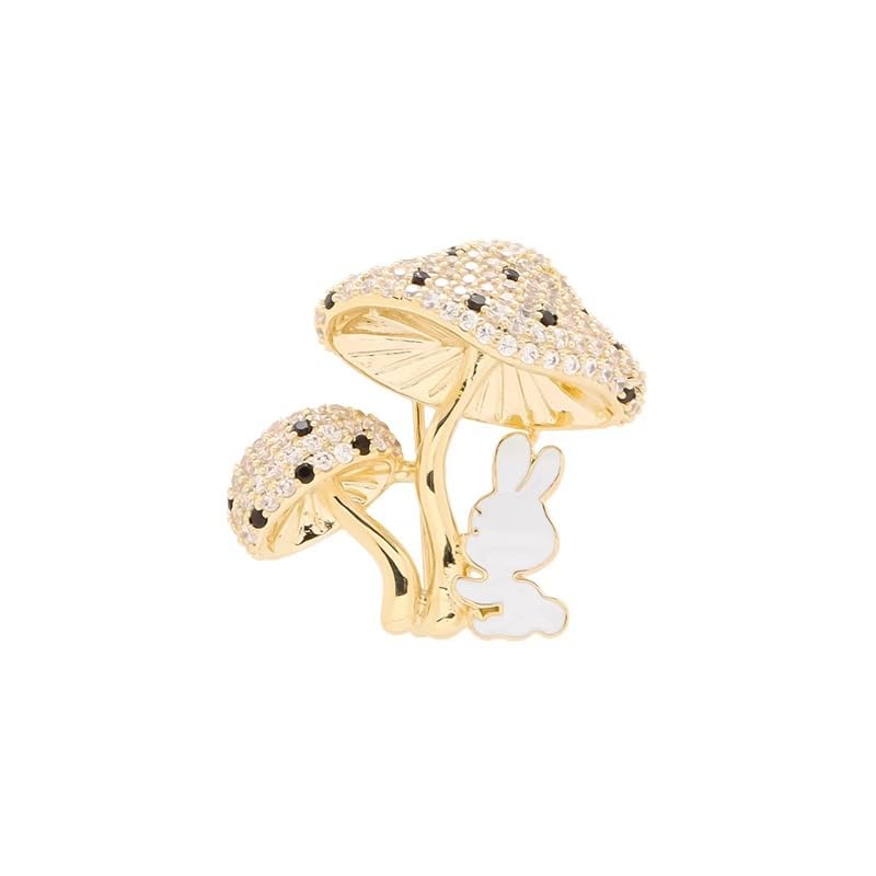 carl vinson Mushroom Bunny Brooch for Women | Corsage Suit Coat Lapel Pin with Secure Clasp-picture-12