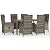 YITHOPI 7 Piece Patio Dining Set with Cushions Gray Poly Rattan Versatile Lounge Furniture Outdoor Lounge Set Patio Furniture Sets Balcony Furniture Sets for patios, Gardens, Decks
