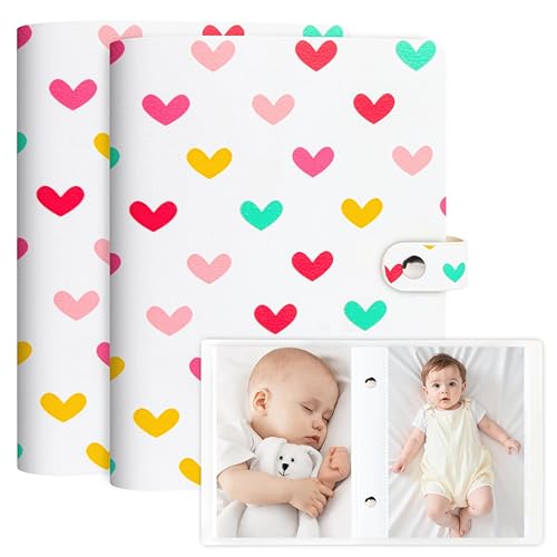 Aevdor 2 Pack 5x7 Photo Albums, Holds 104 Photos, Leather Cover, White