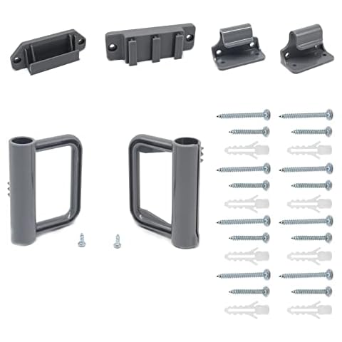 WOMHOM Retractable Mesh Baby Gate Hardware Replacement Parts Kit for Dog Gate Full Set Wall Mounting Accessories Brackets Anchors and Screws Grey Cover