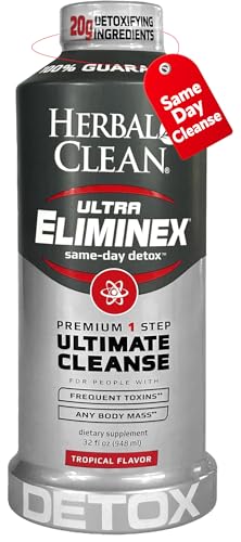 Herbal Clean Same Day Ultra Eliminex Detox Cleanse Drink* (32 fl oz) - Tropical Fruit Flavor Full...