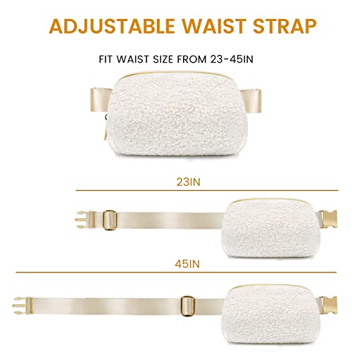 Fleece-Sherpa-Belt-Bag-for-Women-Fanny-Pack-Crossbody-Bags-for-Women-Fashion-Waist-Bag-with-Adjustable-Strap-Waist-Pouch-for-Workout-Running-Travelling-Hiking-Everywhere-Belt-Bag-Gold-Accessories