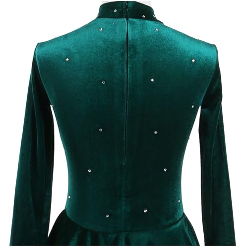 Vestido Feminino De Patinação Artística, Adulto, Mangas Compridas, Performance De Competição, Veludo