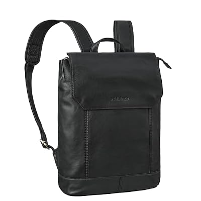 STILORD 'Sage' Zaino Donna e Uomo Pelle Borsa a Tracolla Pc 13,3 Pollici Cuoio Zaino Antifurto Multitasche Traspirante per Lavoro Scuola Università, Colore:nero
