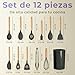 Imagen de JUPPLIES Juego de Utensilios de Cocina de Silicona 12 Piezas con Mangos de Madera y Soporte Organizador
