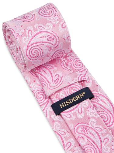 Image of HISDERN Ties for Men Paisley Floral Tie Handkerchief Classic Woven Business Formal Necktie and Pocket Square Set Wedding