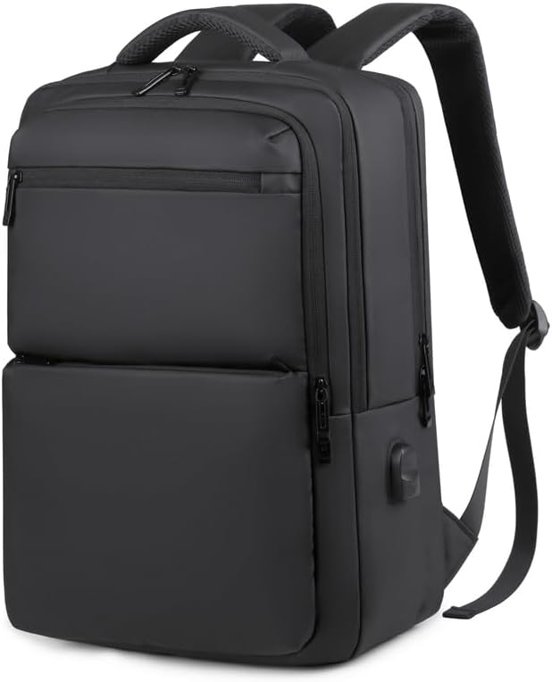 Waterproof Laptop Backpack for Men & Women, Flight Approved Anti-Theft Daypack with 16-inch Laptop Sleeve (black)