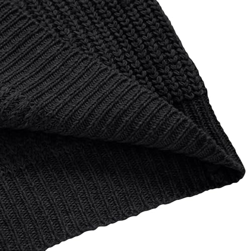 Men's Pullover Sweater Long Sleeves Turtleneck Knitwear Fashion Irregular Button Ribbed Knit Sweaters Blouse Tops4