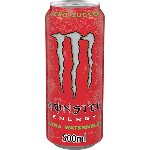 Monster Energy® Ultra Watermelon - koffeinhaltiger Energy-Drink mit sommerlich-leichtem Wassermelonen-Geschmack - full Flavour, zero Zucker, zero Kalorien - in praktischen Einweg Dosen (12 x 500 ml) 2