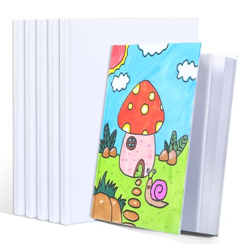 miikoul 6 Pack Hardcover Blank Book 100GSM White Blank Books for Kids to Write Stories 40 Pages 6x8 Inch Blank Page Journal Make Your Own Book Ideal for Teens Reading Writing Drawing Guestbook