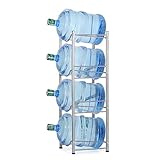 4-Tier Water Cooler Jug Rack - 5 Gallon Water Bottle Storage Rack Jug Holder - Heavy Duty Bottle...