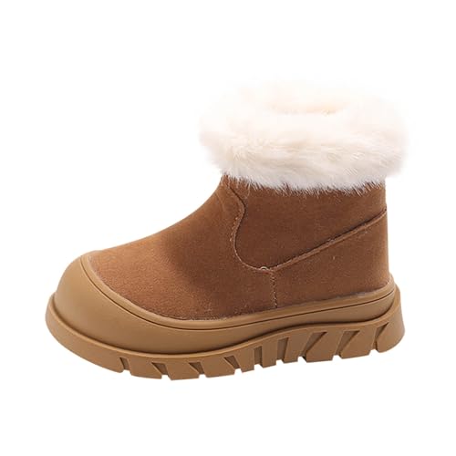 Girls Thick Fleece Lining Snow Shoes Winter Warm Fashion Short Boots Cute Fuzzy Thermal Ankle Boots