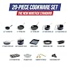 Cookware Set Champagne Cooking Pots Set Cookware Casserole Non-stick Inside Easy To Cook #3