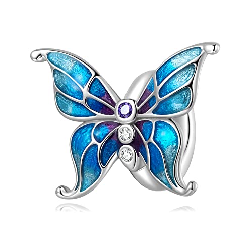 Dije de mariposa de plata 925 anticaída para reparar y crear joyas