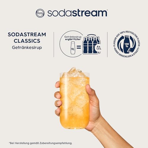 SodaStream Sirup Orange, 1x Flasche ergibt 9 Liter Fertiggetränk, Sekundenschnell zubereitet und immer frisch, 440 ml