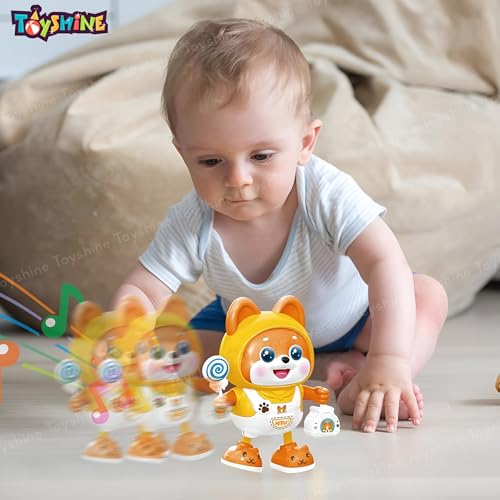 Image of Toyshine Battery Operated Robot Dog Toy with Dancing | Automatic Walking | Music & Lights Creative Children Electric Pet Fun Play Interactive Action Toy for Kids Boys & Girls 3+, Multicolor