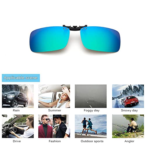 SEIWEI Detachable Night Lens Driving Polarized Unisex Clip on Flip up Sunglasses over Prescription and Reading Glasses Frames2