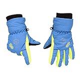 MAGARROW Outdoor Winter Kinder Skihandschuh Warm Snowboard Jungen Mädchen Schneesicher Fleece Kinder Handwärmer (Blau, S(6~7 Jahre))