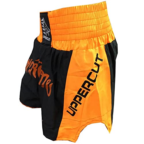 Calção Short Muay Thai - Traditional Premium - Preto/Laranja