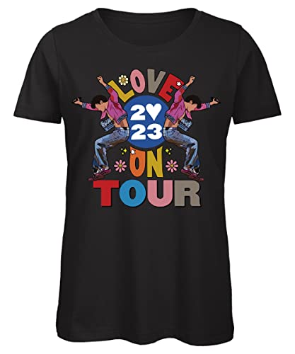 Bughyprint Tshirt Maglia Maglietta Cotone Donna Casual Girocollo HS Love ON Tour 2023, S