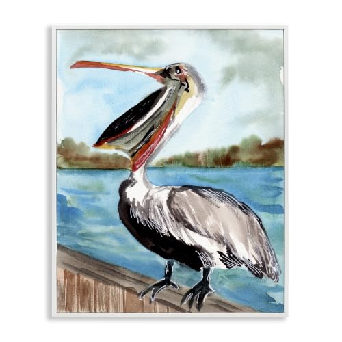 Nautical Pelican Bird Beak, 24 x 30 Inch Framed Giclée Print
