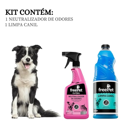 Kit Neutralizador de Odores 500ml + Limpa Canil 2L Free Pet Start – Limpeza e Frescor para Ambientes