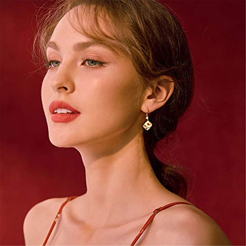 coadipress Gold Dice Earrings for Women Creative Funny Vintage Cubic Dice Geometric Dangle Drop Statement Earrings Jewelry3