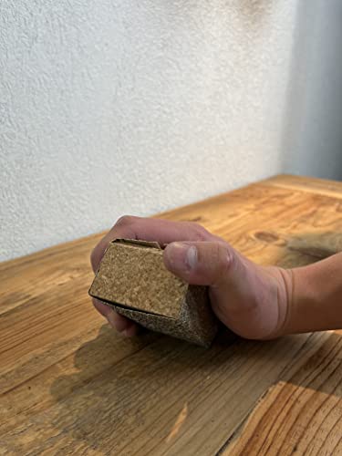 Kork-Schleifklotz 100 x 60 x 40 mm mit abgerundeten Kanten – ergonomischer Handschleifblock aus Naturkork für Schleifpapier, Schmirgelpapier und Sandpapier, rutschfest, handlich, Made in Portugal
