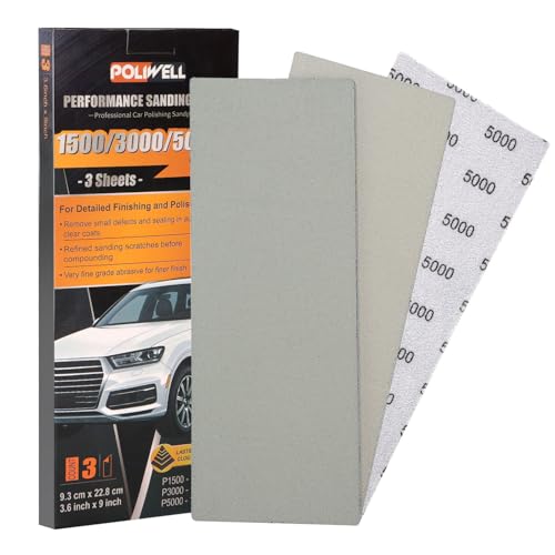 POLIWELL Kit de papel de lija automático premium: hojas de pulido...