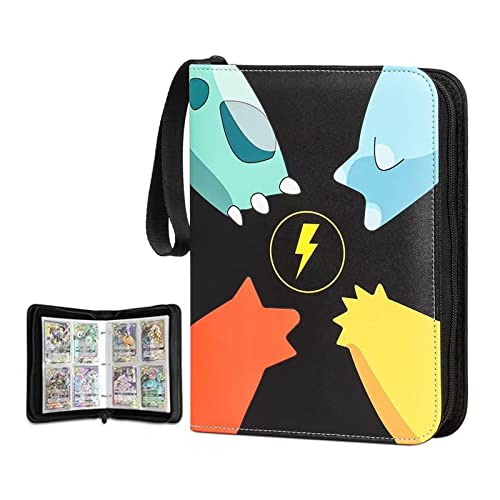 Card Binder For Pokemon Card, Pm Tcg Cards And Game Cards, 400 Pockets Collector Hard Organizer With 50 Premium 4-Pocket Sleeves Page Album (Green) #TOP3