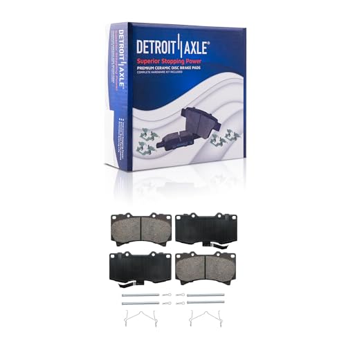 Image of Detroit Axle - Front Brake Kit for 2006-2010 Hummer H3, 2009-2010 H3T | Disc Brake Rotors Ceramic Brake Pads w /Hardware 2007 2008 Replacement 12.40 inch inch Rotor