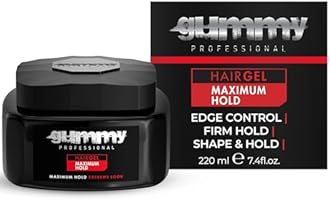 Gummy Professional Hair Gel for Men and Women – Strong Hold Styling Gel for Slick Back, Curls, Braids, Twists & Edge Control – Clear Gel for Shine, Conditioning, and Neat, Lasting Hairstyles – 220 ml