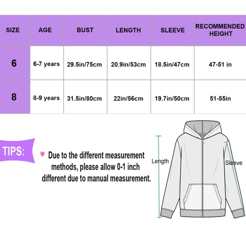 Nidoul Kid Girls Zip Up Hoodie Jacket Unicorn Rainbow Sweatshirt With Pockets #TOP6