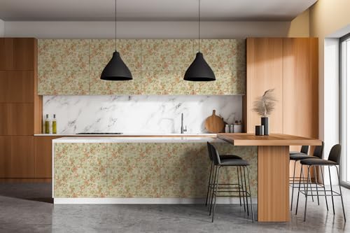 Papel autoadhesivo para muebles lavable Wallfluent flores rosas para cocina 7
