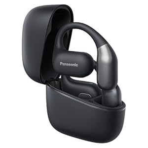 Panasonic RB-F10DE-K Open-Ear Wireless Kopfhörer, Bluetooth Kopfhörer mit ENC Mikrofon, 25 Std. Wiedergabe, Bluetooth 5.4, IPX4, Touch-Bedienung, Schwarz